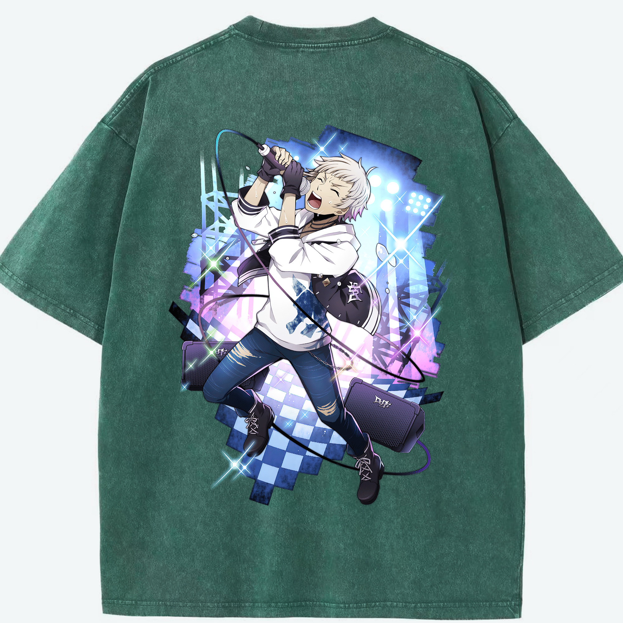 （画像用） 文豪ストレイドッグス Bungo Stray Dogs 綿100% ヴィンテージ風 半袖Tシャツ（背面プリント）